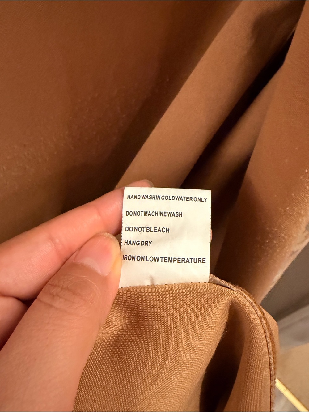 Solitaire Open-Front Cardigan Jacket - Peachy Tan with Muted Blue Accents - Picture 11 of 11